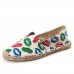 Women Large Size Slip On Pattern Decoration Fisherman Espadrilles Flat Shoes