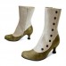 Large Size Women Casual Side  zip Colorblock Comfy Cone Heel Mid Calf Boots