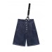 Summer denim blue back with button five pants