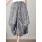 Fashion Black Plaid Cotton Linen lantern Skirts Summer